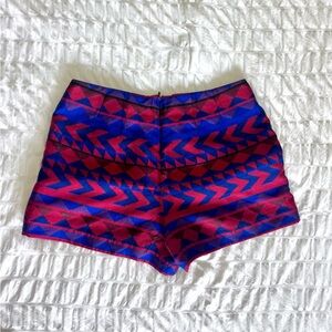 High Waist Geometric Pattern Shorts